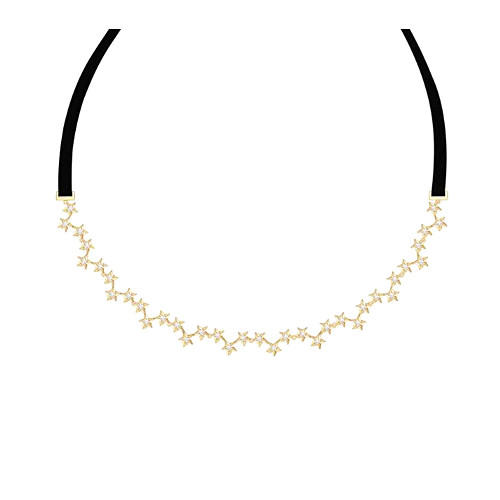 S925 silver diamonds choker necklace wholesale 2 in 1 multi stars hair accessories